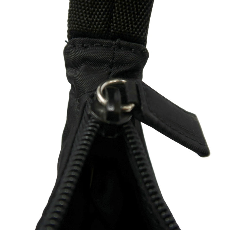 Prada Nylon Handbag, Black with Silver-tone Hardware