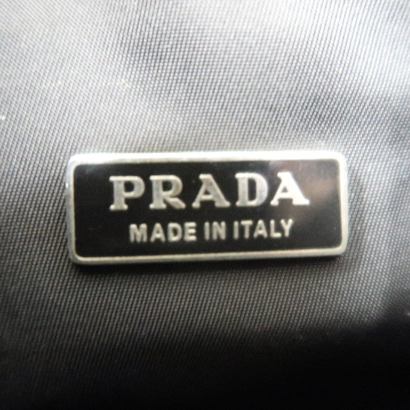 Prada Nylon Handbag, Black with Silver-tone Hardware
