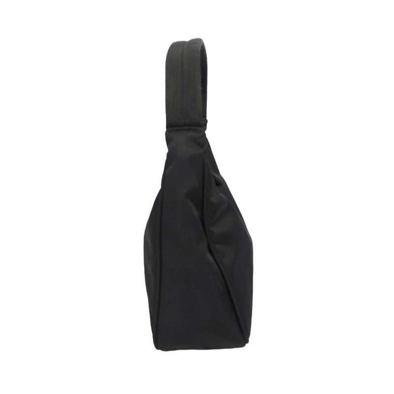 Prada Nylon Handbag, Black with Silver-tone Hardware