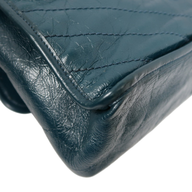 Saint Laurent Niki Leather Shoulder Bag, Blue Oil Wax Leather