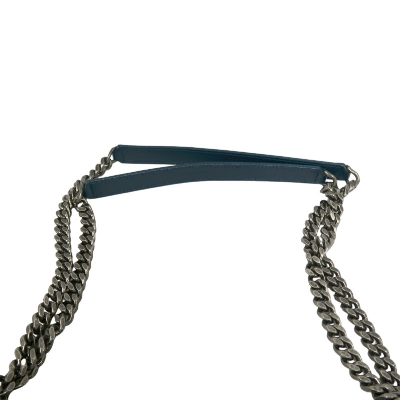 Saint Laurent Niki Leather Shoulder Bag, Blue Oil Wax Leather