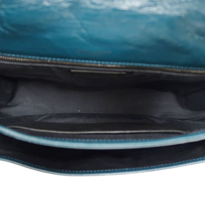 Saint Laurent Niki Leather Shoulder Bag, Blue Oil Wax Leather