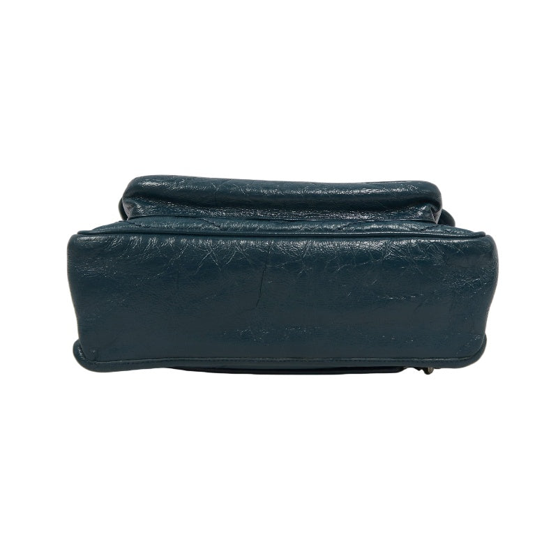 Saint Laurent Niki Leather Shoulder Bag, Blue Oil Wax Leather