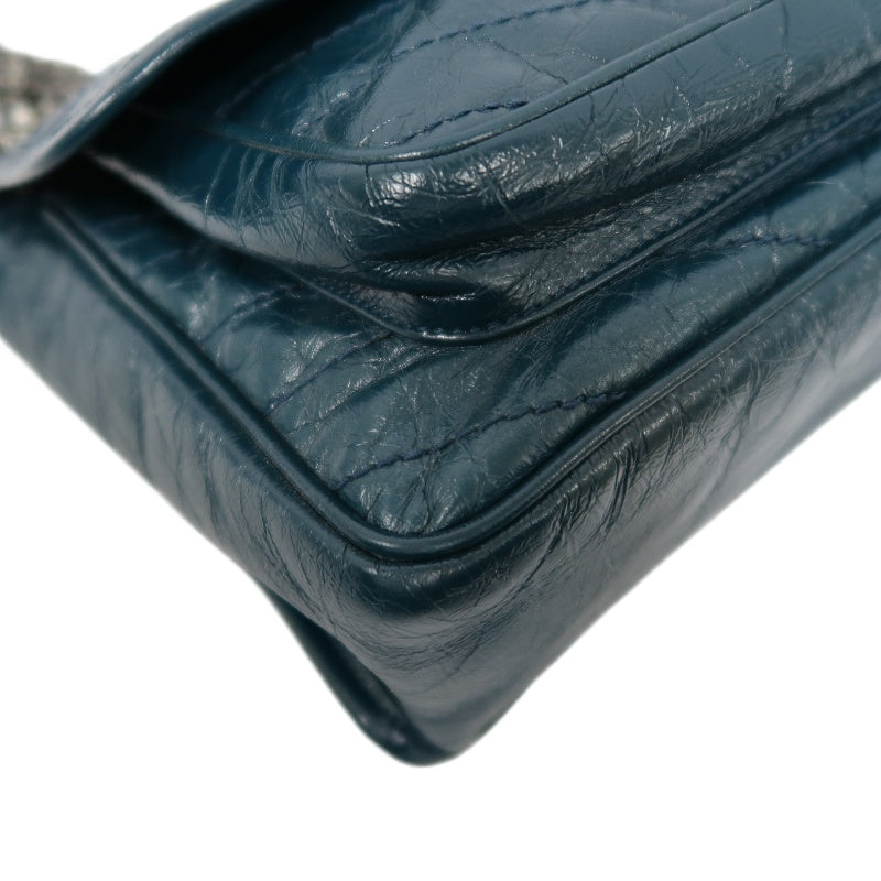 Saint Laurent Niki Leather Shoulder Bag, Blue Oil Wax Leather