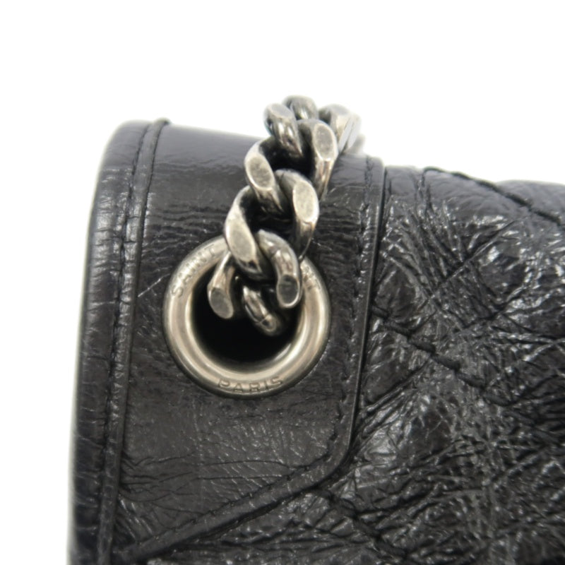 YSL NIKI Shoulder Bag, Black Oil Wax Leather, Crossbody Bag