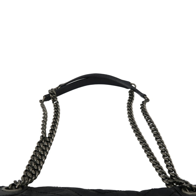 YSL NIKI Shoulder Bag, Black Oil Wax Leather, Crossbody Bag