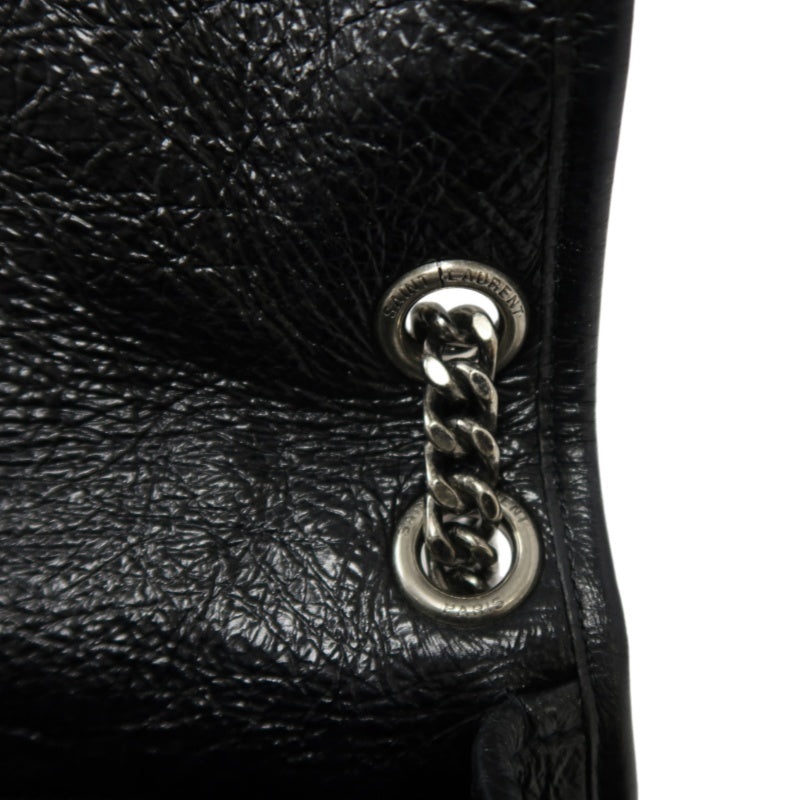 YSL NIKI Shoulder Bag, Black Oil Wax Leather, Crossbody Bag