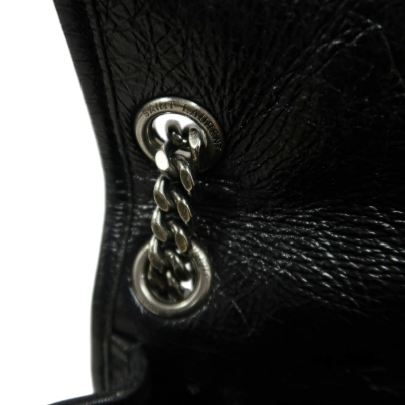 YSL NIKI Shoulder Bag, Black Oil Wax Leather, Crossbody Bag