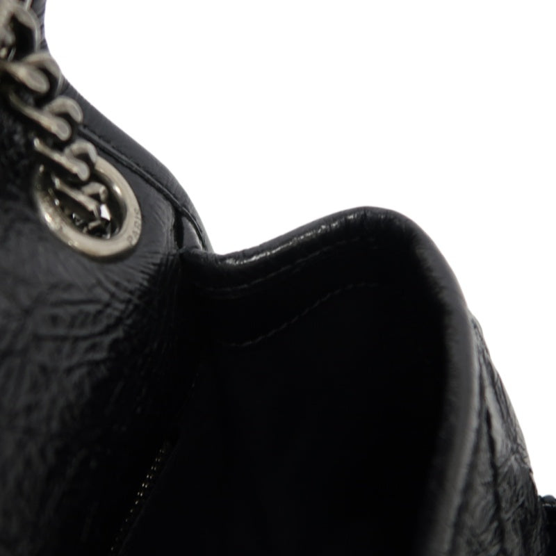 YSL NIKI Shoulder Bag, Black Oil Wax Leather, Crossbody Bag