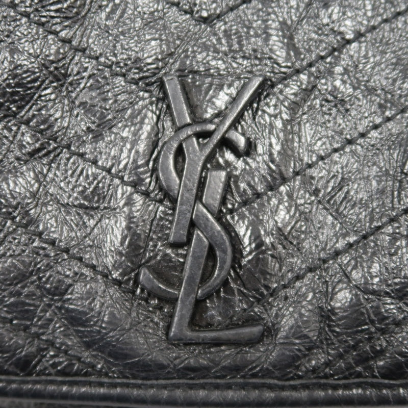 YSL NIKI Shoulder Bag, Black Oil Wax Leather, Crossbody Bag