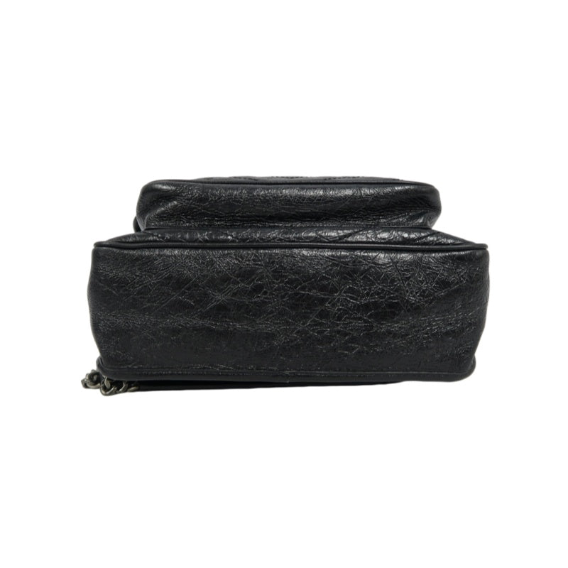 YSL NIKI Shoulder Bag, Black Oil Wax Leather, Crossbody Bag