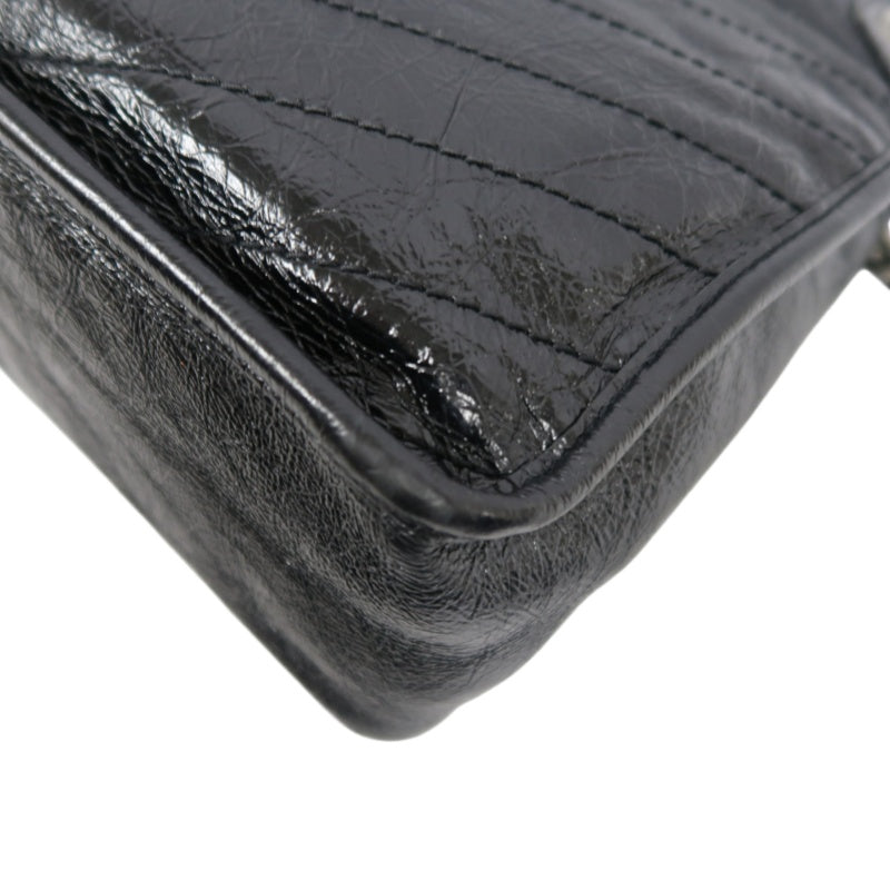 YSL NIKI Shoulder Bag, Black Oil Wax Leather, Crossbody Bag