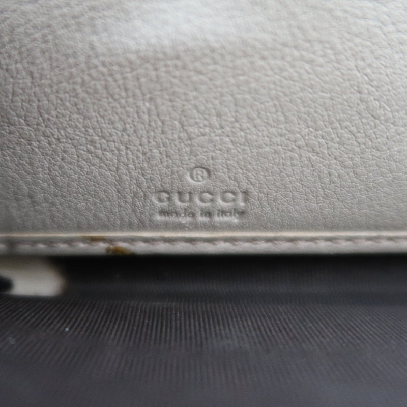Gucci Guccissima Leather Long Wallet, Off-White with Silver-tone Hardware