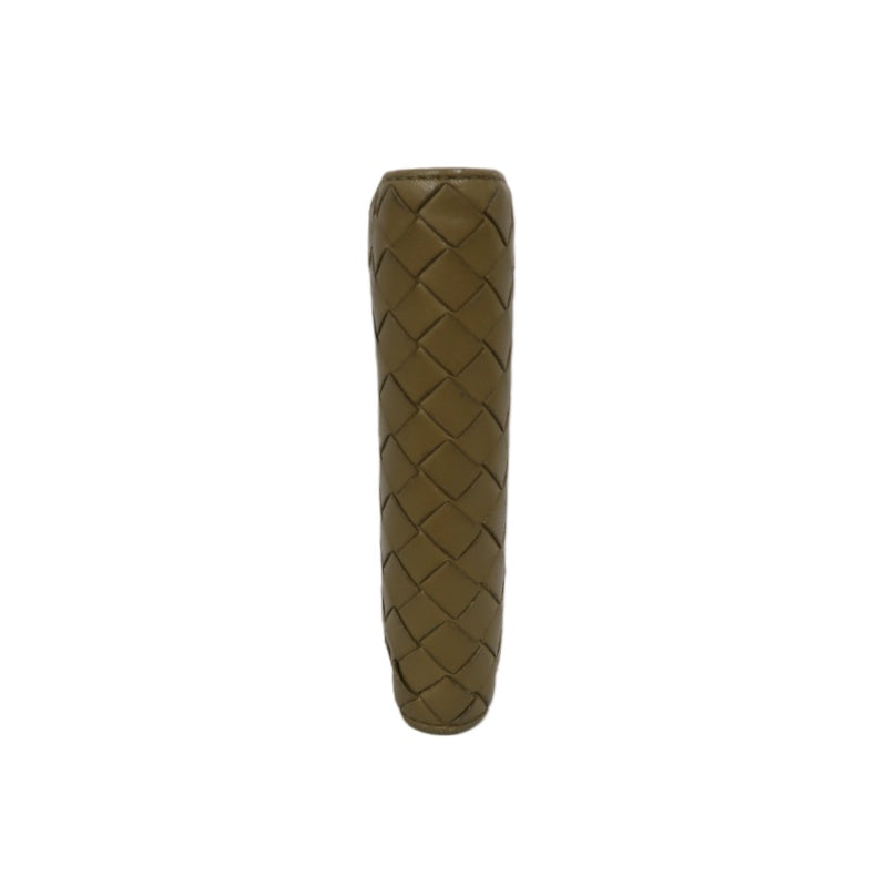 BOTTEGA VENETA Intrecciato Weave Bifold Wallet Leather Beige Brown
