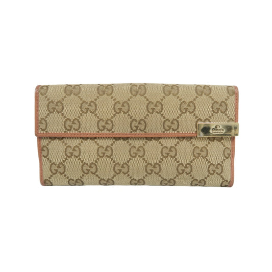 Gucci Monogram Canvas Long Wallet, Brown