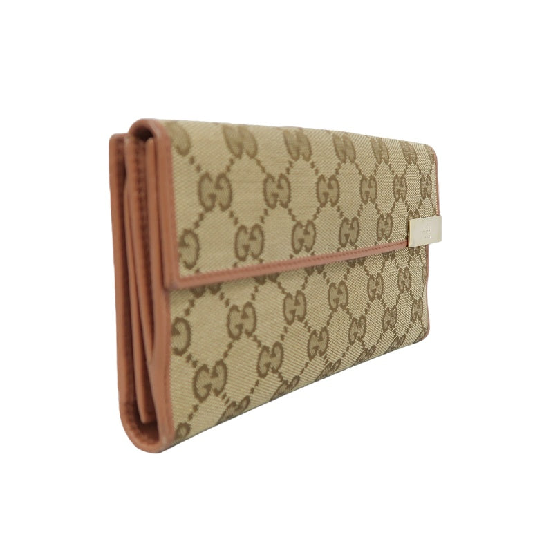 Gucci Monogram Canvas Long Wallet, Brown