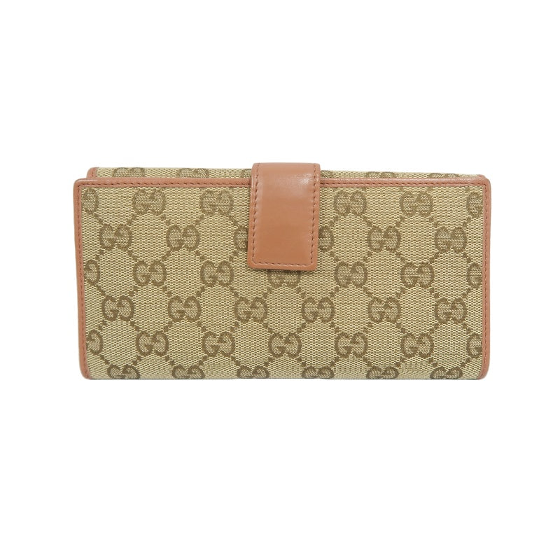 Gucci Monogram Canvas Long Wallet, Brown