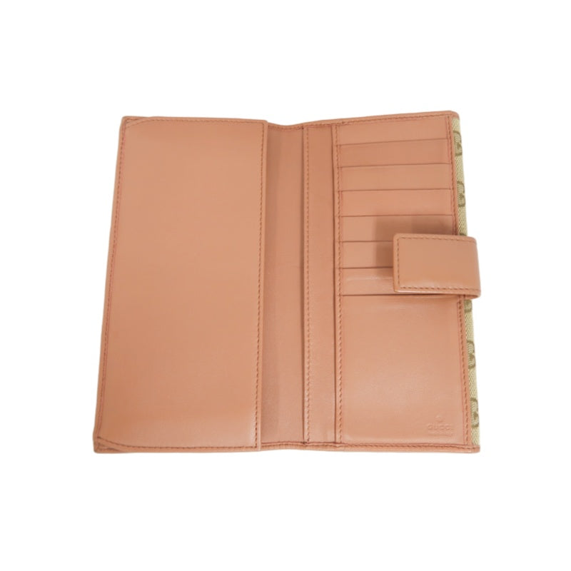 Gucci Monogram Canvas Long Wallet, Brown
