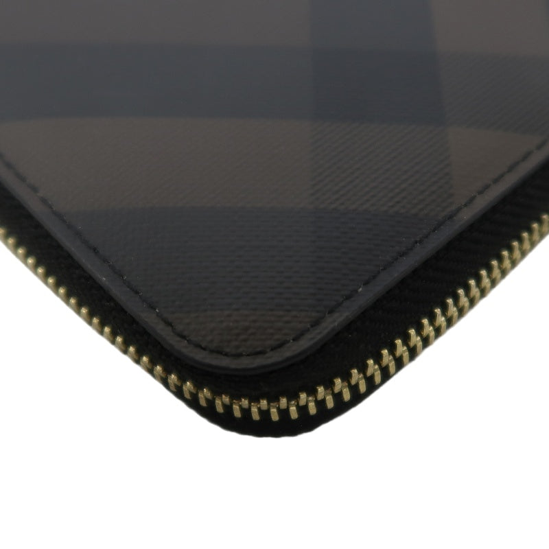 BURBERRY, Burberry, long wallet, brown, brown checkered PVC long wallet
