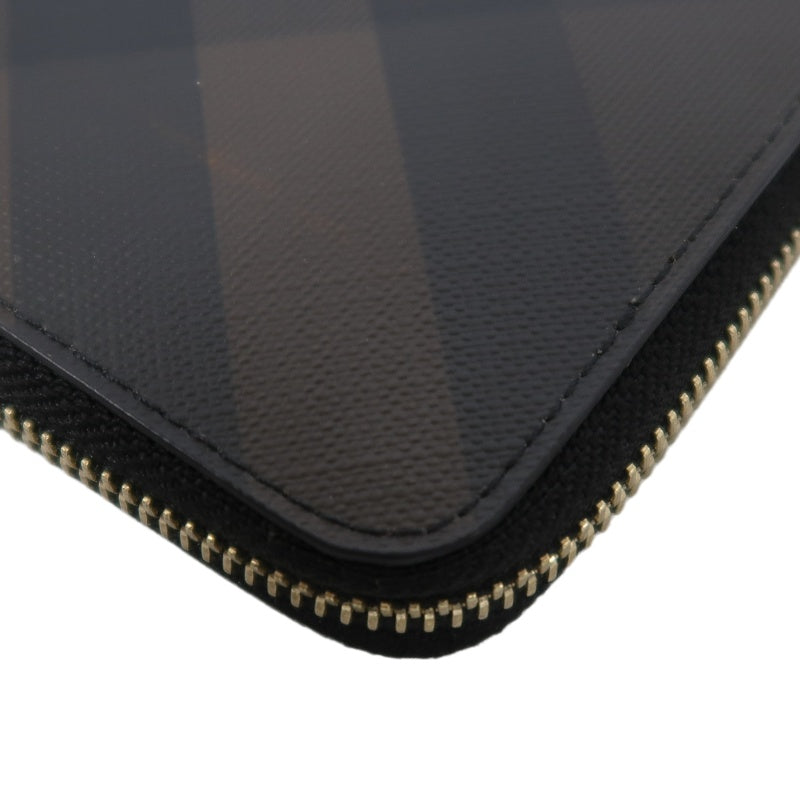 BURBERRY, Burberry, long wallet, brown, brown checkered PVC long wallet