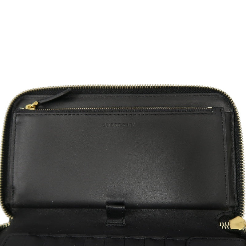 BURBERRY, Burberry, long wallet, brown, brown checkered PVC long wallet