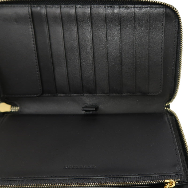 BURBERRY, Burberry, long wallet, brown, brown checkered PVC long wallet