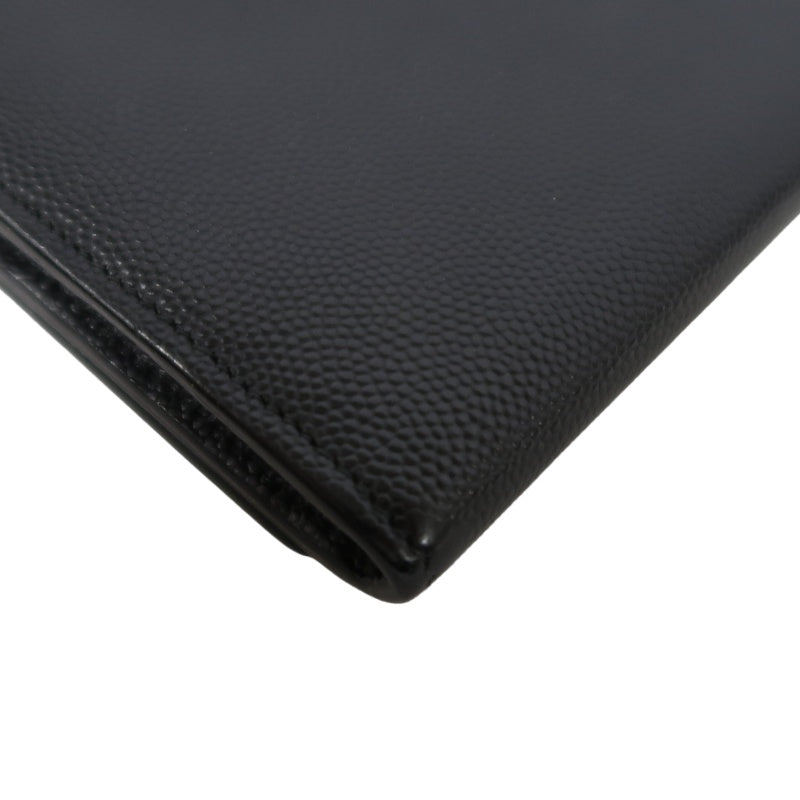 YSL, Saint Laurent, long wallet, leather, black, cowhide