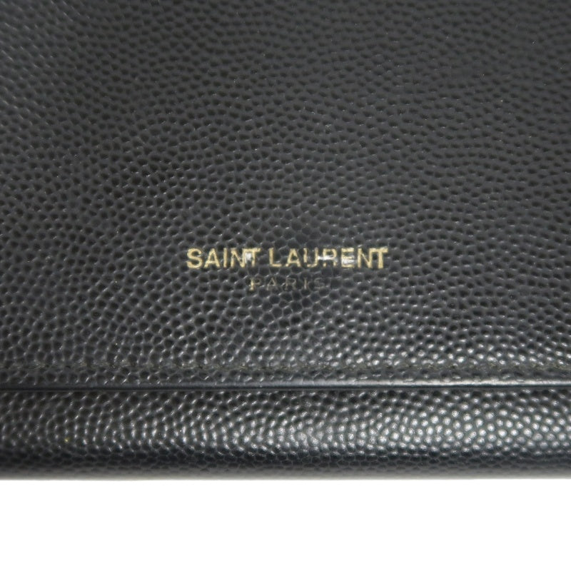 YSL, Saint Laurent, long wallet, leather, black, cowhide