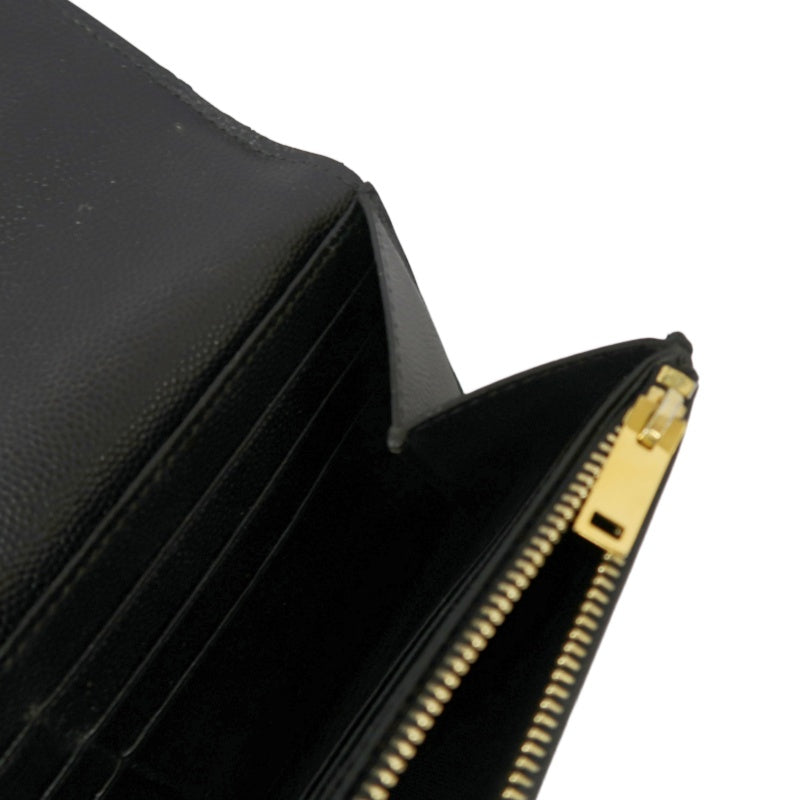 YSL, Saint Laurent, long wallet, leather, black, cowhide