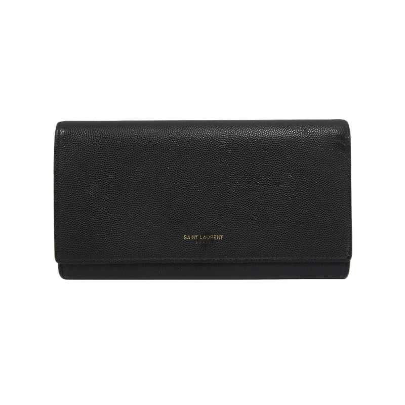 YSL, Saint Laurent, long wallet, leather, black, cowhide
