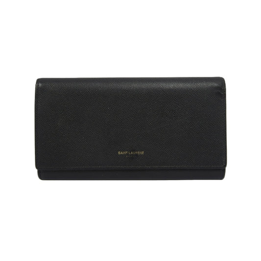 YSL, Saint Laurent, long wallet, leather, black, cowhide