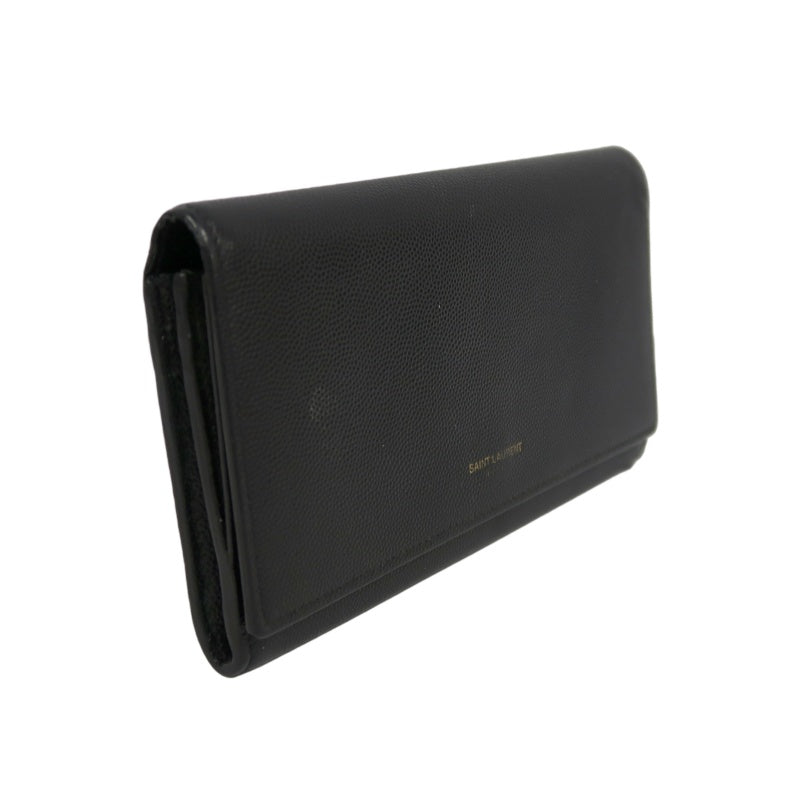 YSL, Saint Laurent, long wallet, leather, black, cowhide