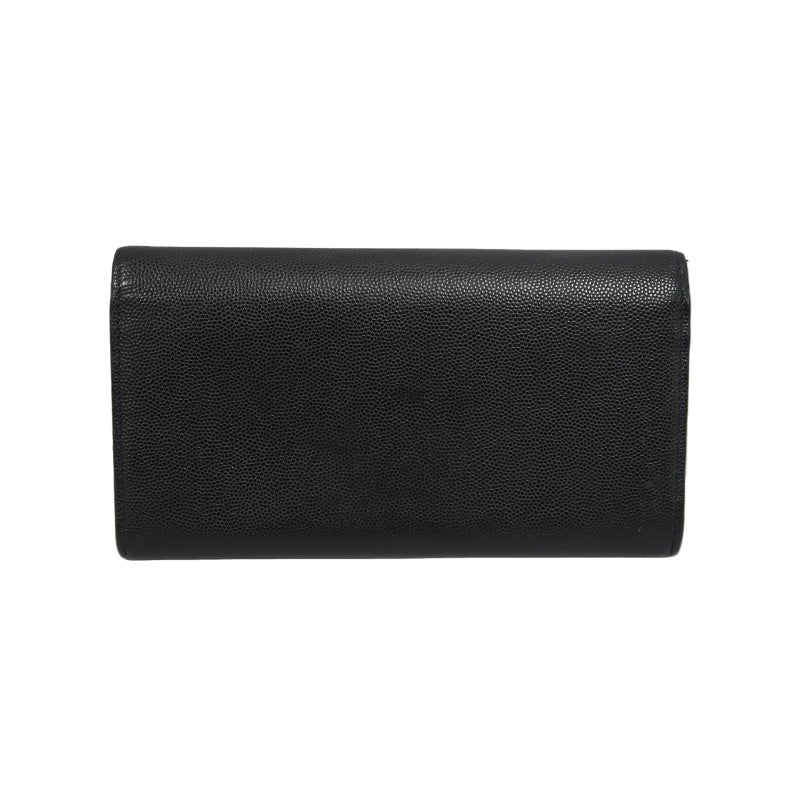 YSL, Saint Laurent, long wallet, leather, black, cowhide