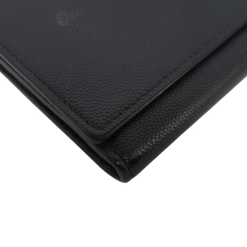 YSL, Saint Laurent, long wallet, leather, black, cowhide