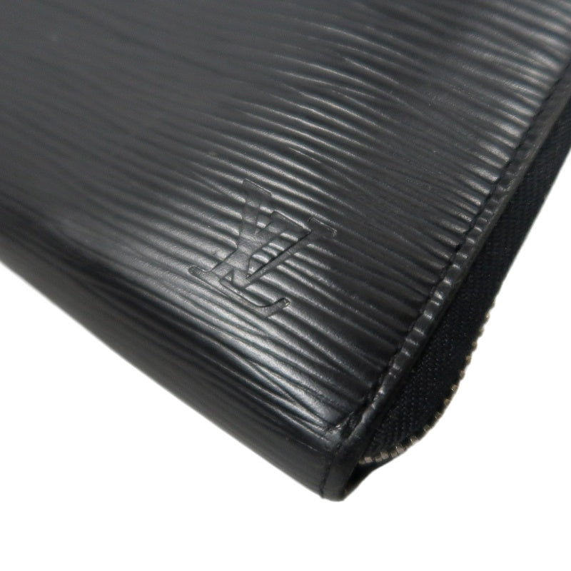 LOUIS VUITTON Epi Long Wallet, Black, LV Black Epi Leather Long Wallet