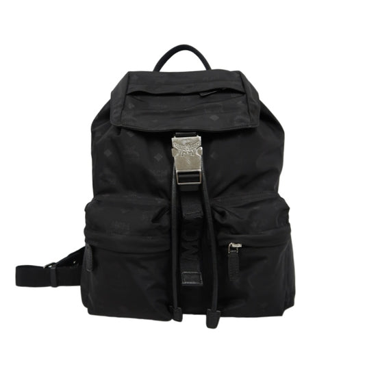 MCM Backpack, Nylon, Black, Printed Pattern
