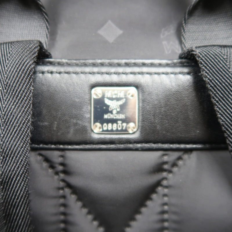 MCM Backpack, Nylon, Black, Printed Pattern