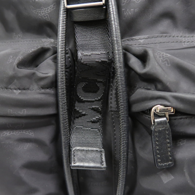 MCM Backpack, Nylon, Black, Printed Pattern