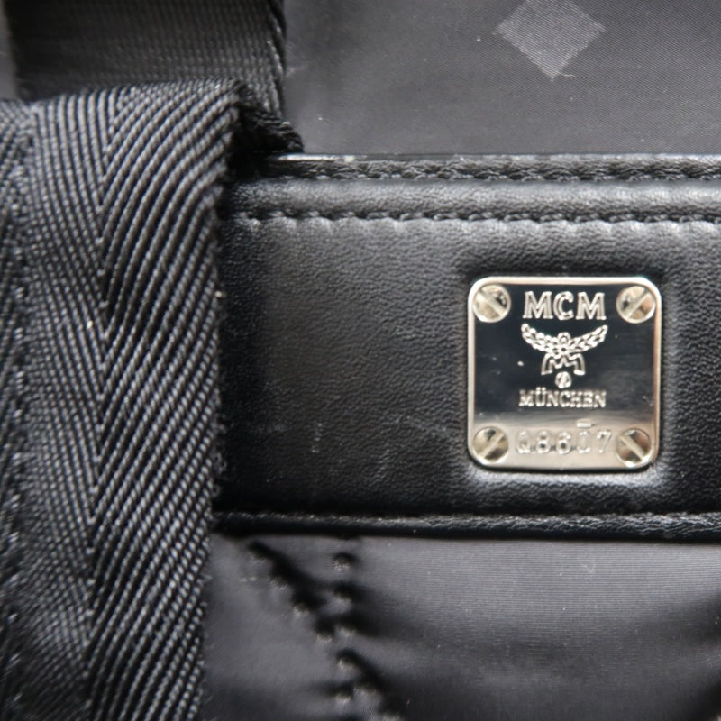 MCM Backpack, Nylon, Black, Printed Pattern