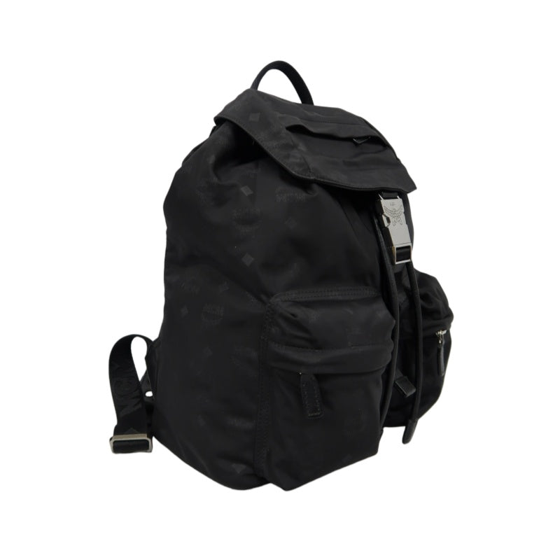 MCM Backpack, Nylon, Black, Printed Pattern
