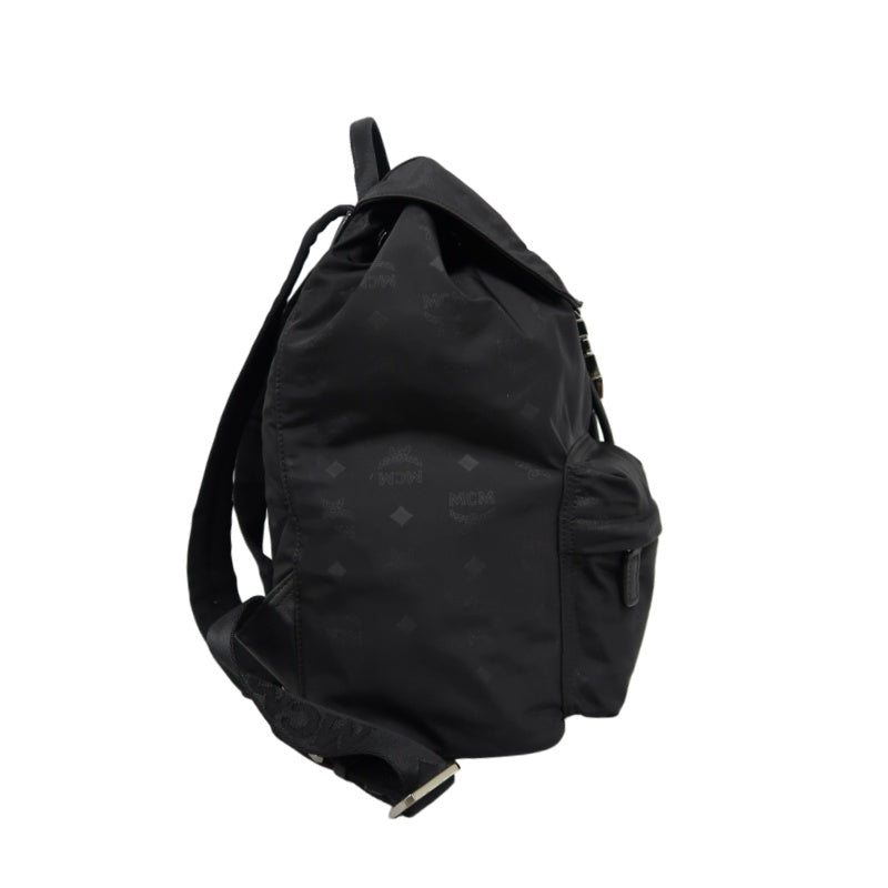 MCM Backpack, Nylon, Black, Printed Pattern