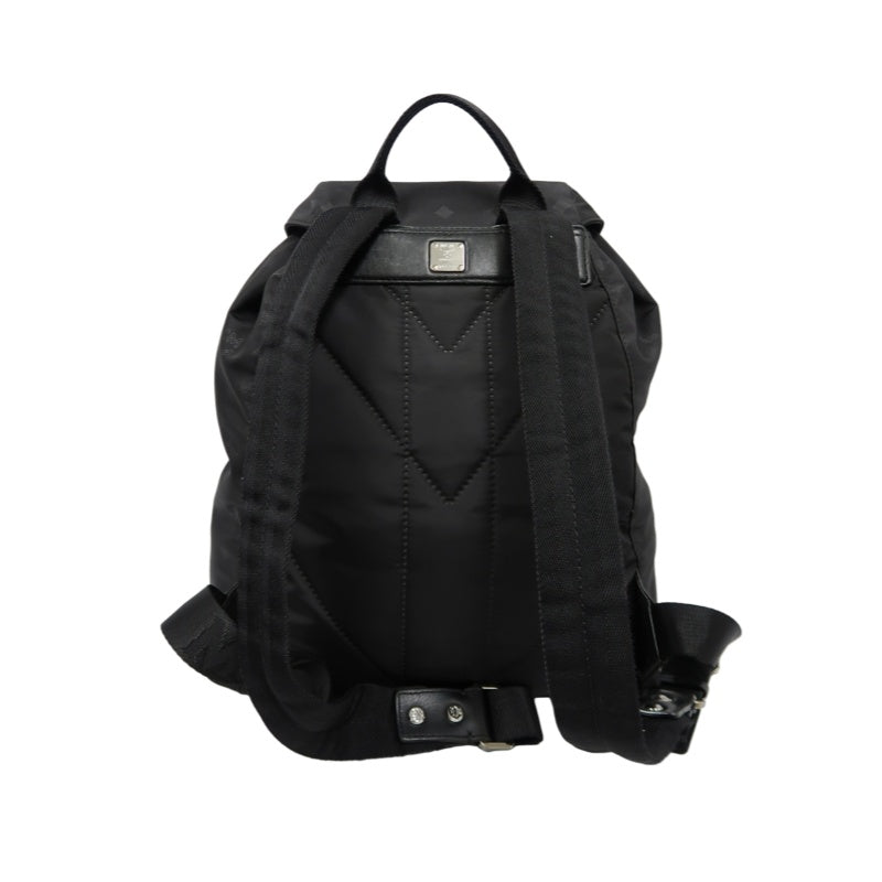 MCM Backpack, Nylon, Black, Printed Pattern