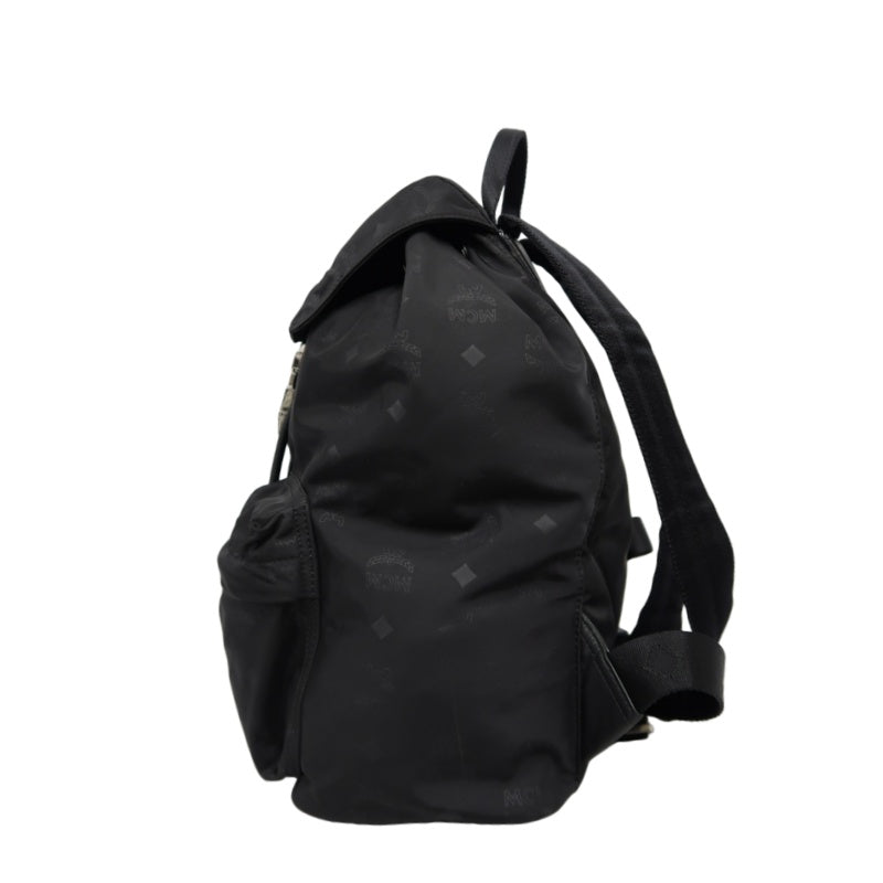 MCM Backpack, Nylon, Black, Printed Pattern