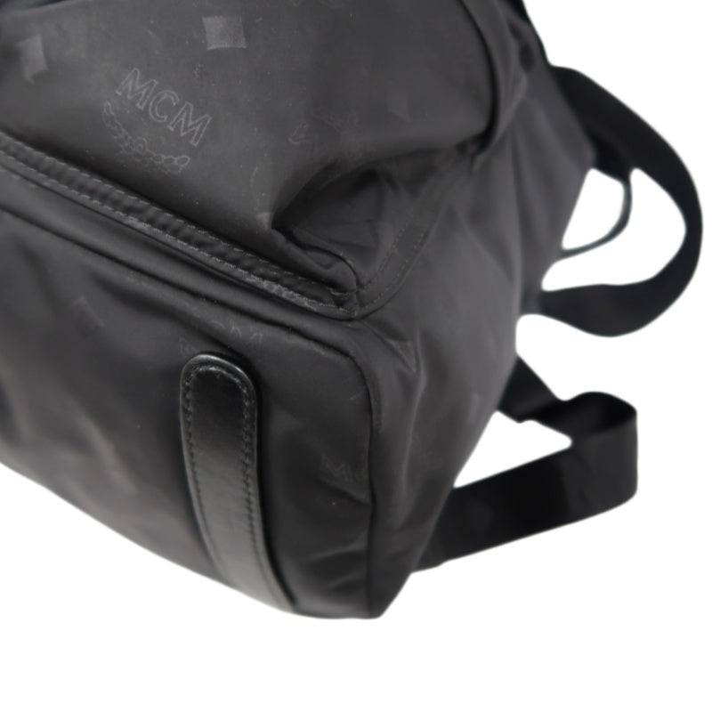 MCM Backpack, Nylon, Black, Printed Pattern