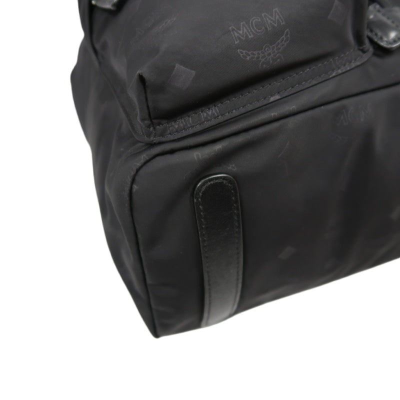 MCM Backpack, Nylon, Black, Printed Pattern