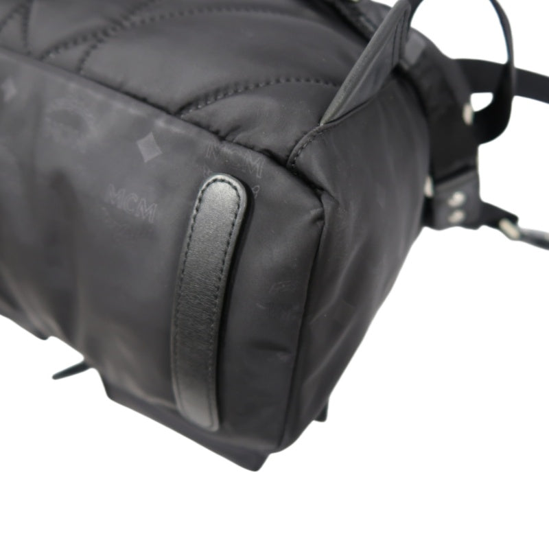 MCM Backpack, Nylon, Black, Printed Pattern