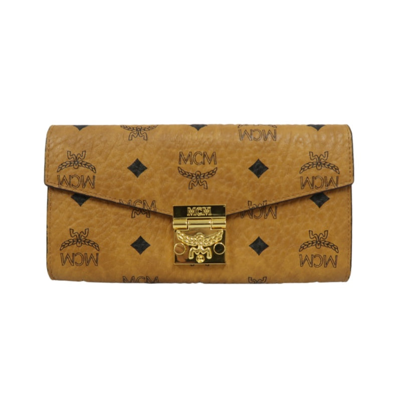 MCM WOC, Brown, Gold Hardware, Yellow Monogram PVC Crossbody Bag