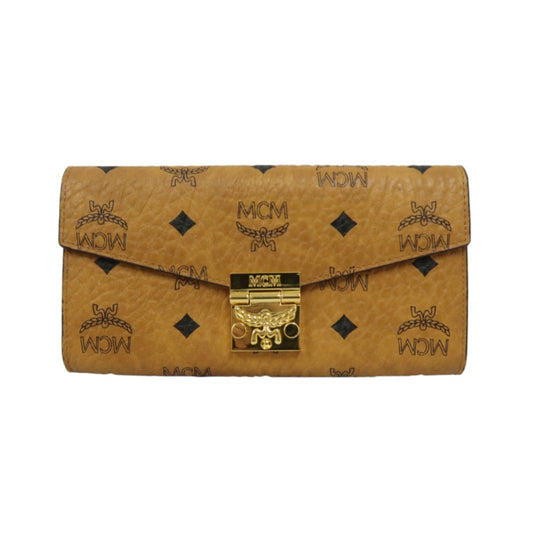MCM WOC, Brown, Gold Hardware, Yellow Monogram PVC Crossbody Bag