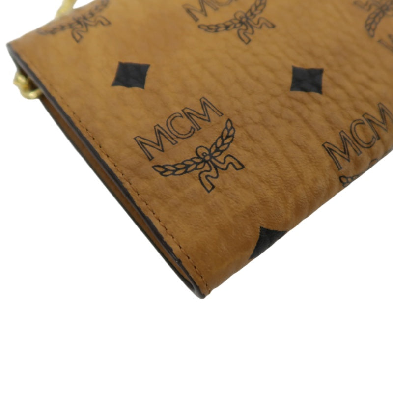 MCM WOC, Brown, Gold Hardware, Yellow Monogram PVC Crossbody Bag