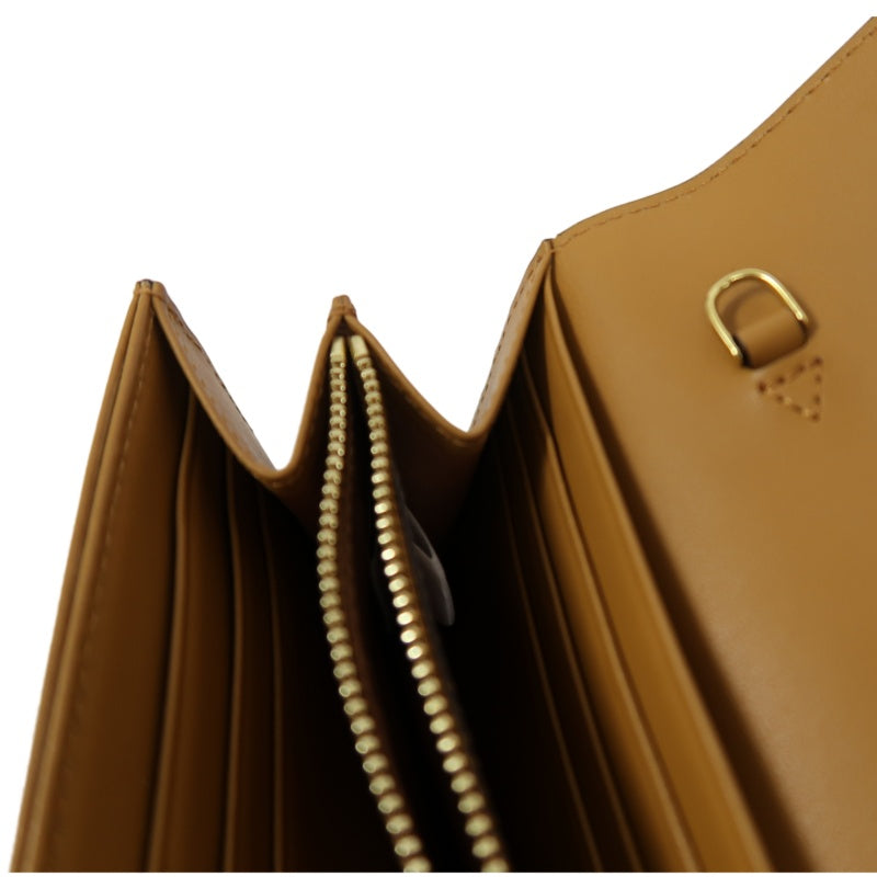 MCM WOC, Brown, Gold Hardware, Yellow Monogram PVC Crossbody Bag